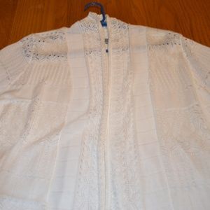 NY Collection Woman's Sheer Lace Open Caridigan XL